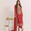 Dress Set, Luxurious Dark Red & 3-Piece Chiffon, for Women