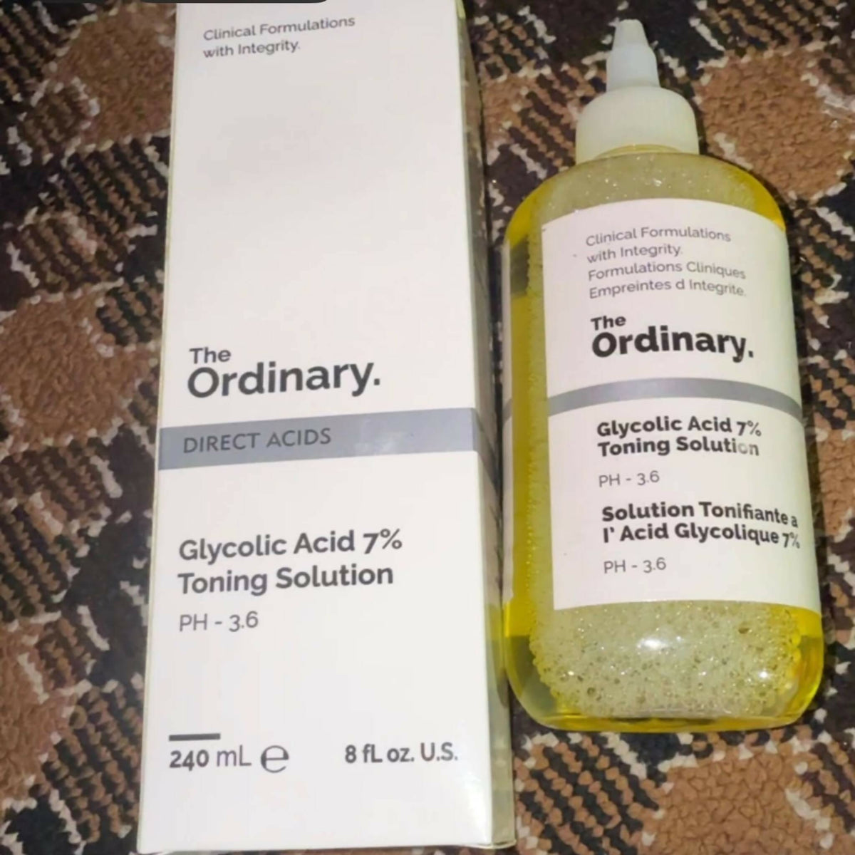 The Ordinary Glycolic Acid 7% Toning Solution | Exfoliating Brightening Face & Body Toner - 240ml make proper product name