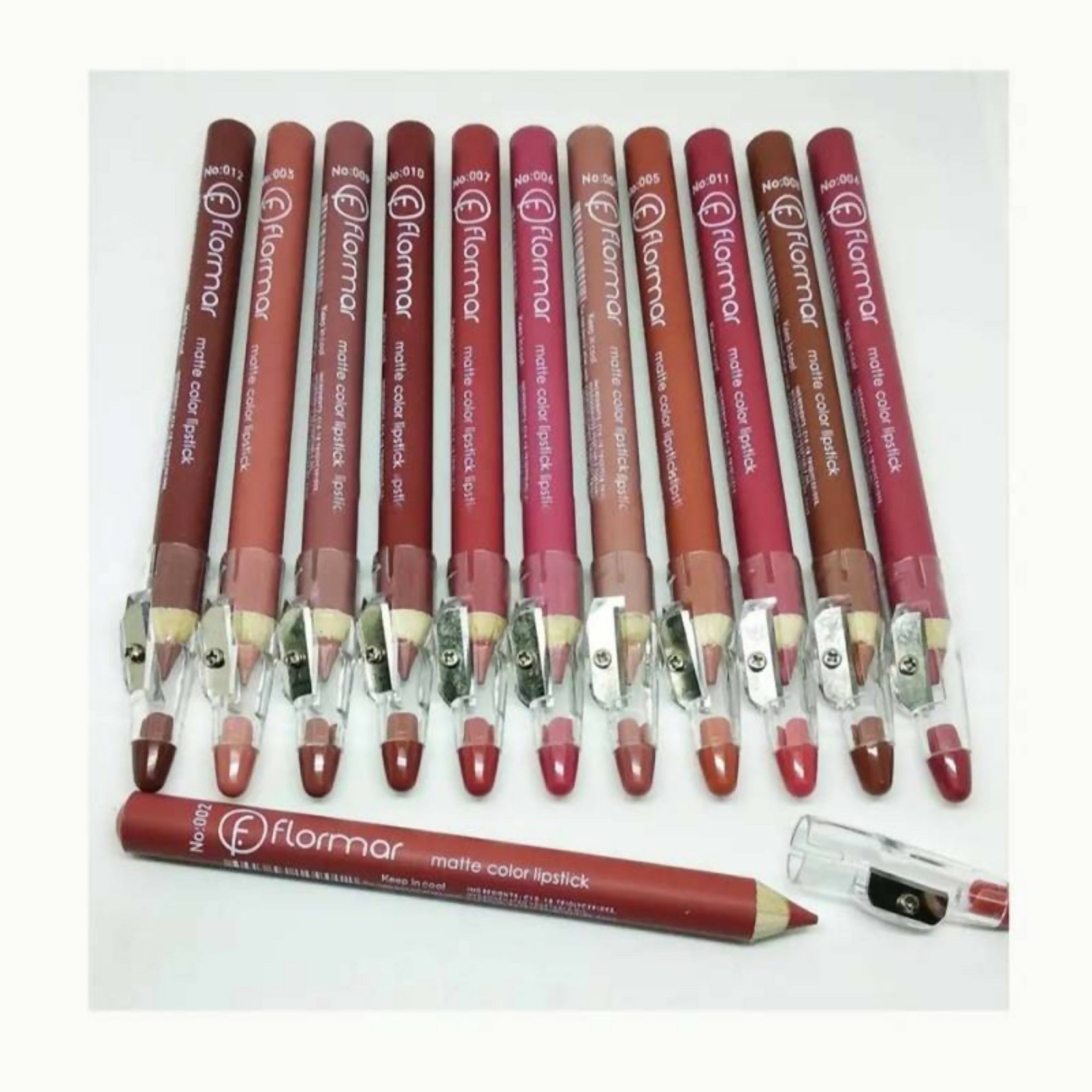 Set of 12/6 Pcs Matte Nude Lip Liners | Pigmented Lip Pencil Set