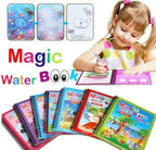 Magic Water Coloring Book For Toddlers Reusable Water Painting Book With 1 Pen Educational Travel Toy | 8 pages (Random Design)