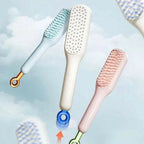 Self cleaning hair comb