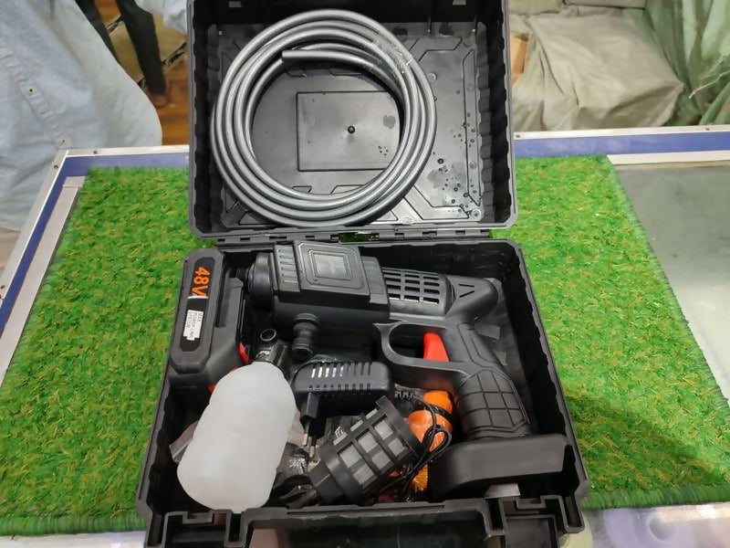Automatic Cordless Car Wash Spray Gun | 48V High Pressure Lithium Battery | Wireless Foam Jet Washer (Single Battery)