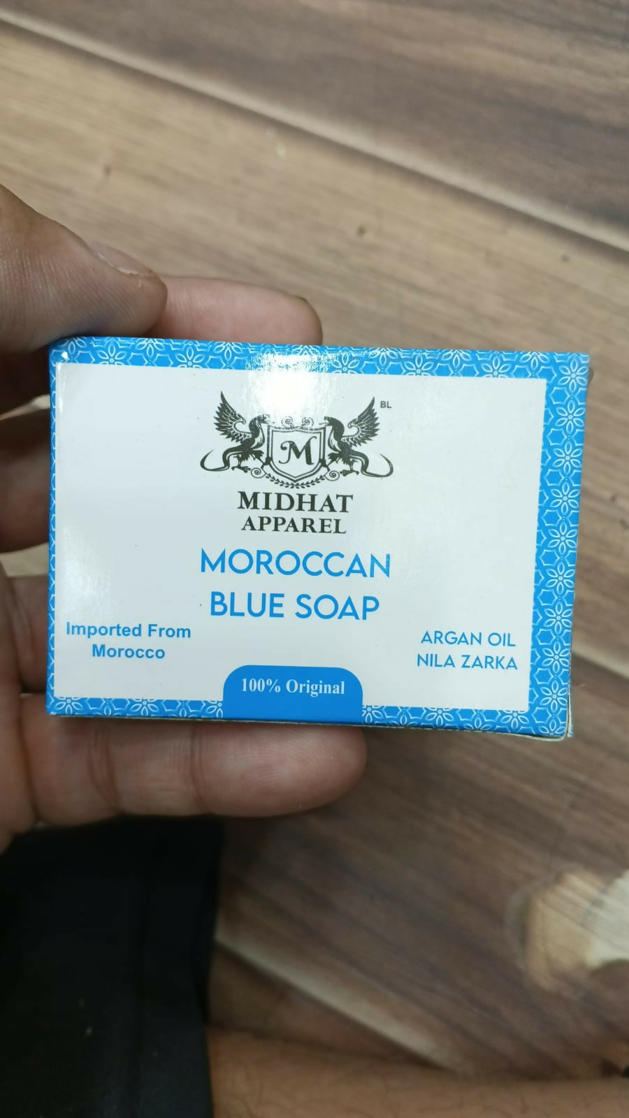 Midhat Apparel Moroccan Blue Soap with Argan Oil & Nila Zarka | 100% Original Imported from Morocco | Natural Skin Brightening