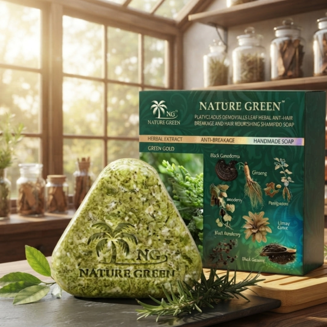 Green Gold Herbal Hair Soap cleansing bar for hair and scalp