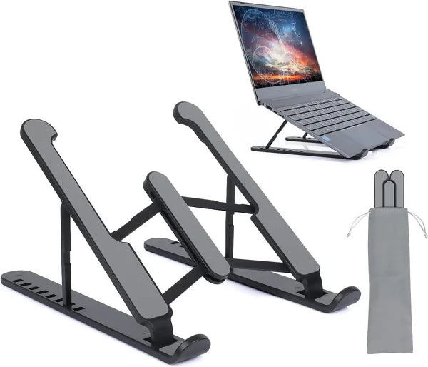 Plastic Foldable & Portable Laptop Stand | Lightweight Adjustable Laptop Holder | High-Quality ABS