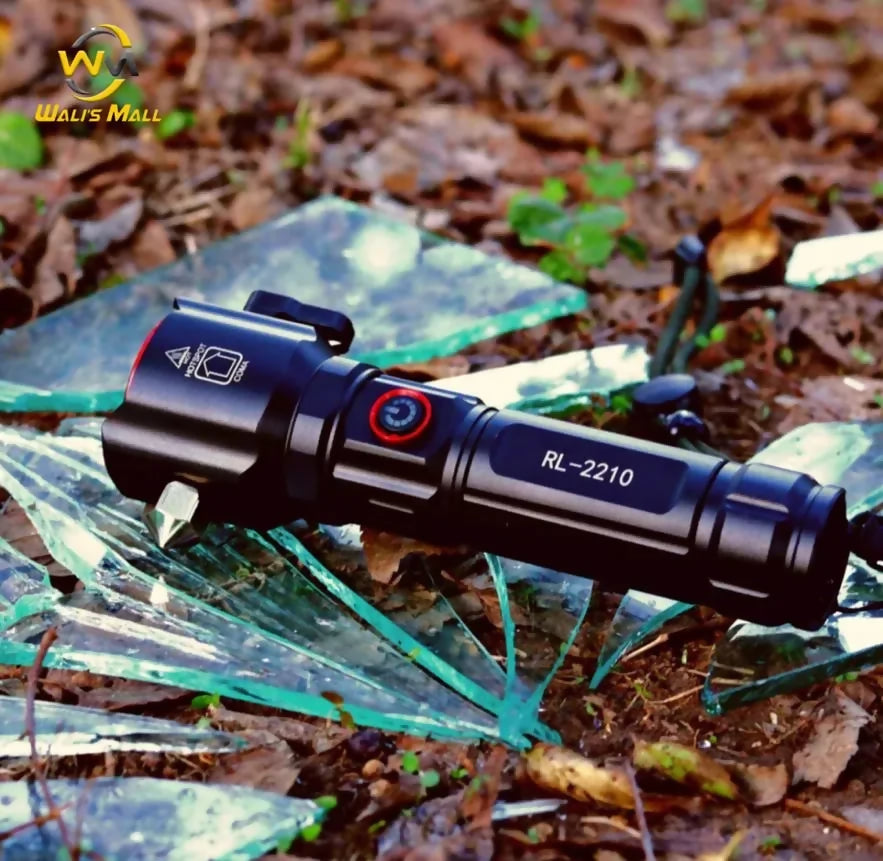 Rl-2210 Multifunctional Rechargeable LED Emergency Flashlight with Side Work Light & USB Charging – Ultra-Bright, Portable & Durable Torch for Home, Car & Outdoors
