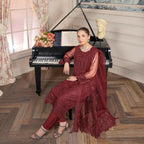 Semi-Stitched Shirt with Embroidered Adda Work