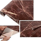 Autumn Brown | Marble Sheet Sticker 60x200cm | Waterproof Self-Adhesive PVC Wallpaper for Furniture Walls