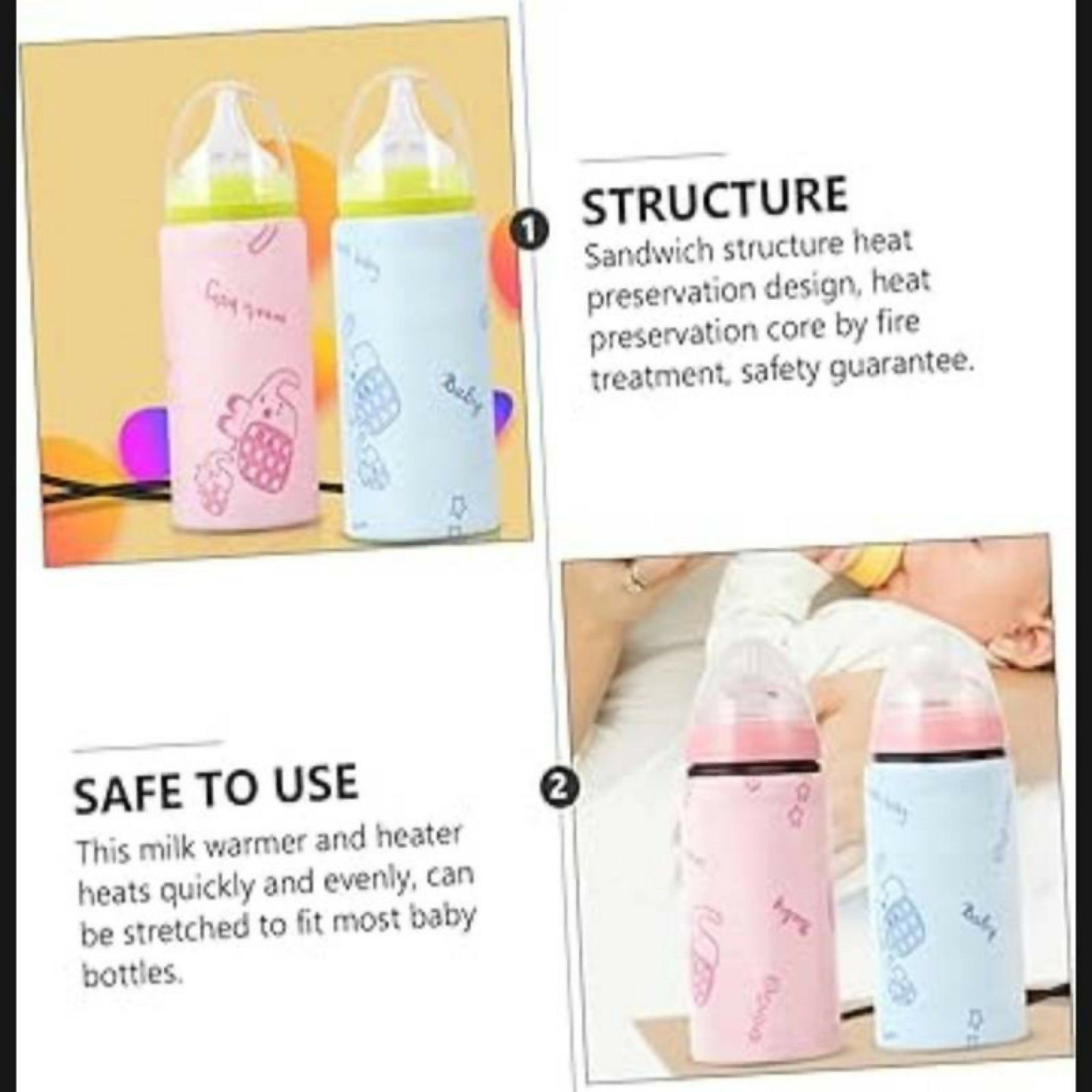 Portable USB Baby Bottle Warmer – Universal Insulated Milk Heater Sleeve for Travel & Home