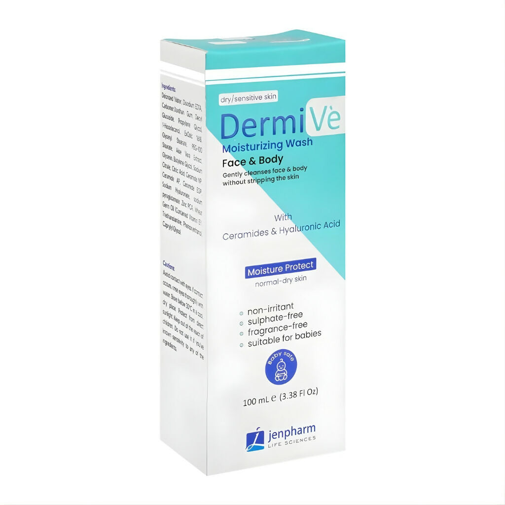 Dermive Moisturizing Wash, Face & Body Cleanser, Gentle Daily Hydration