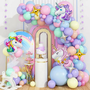 57 Pcs Pastel Unicorn Birthday Decoration Set For Girls Party