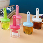 Oil Bottle with Silicone Brush – Durable Kitchen Tool for Easy Cooking and Baking Use.( Random Color