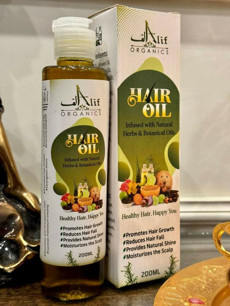 Alif organics Natural Hair oil | Infused with Herb & Botanical oils| Promotes Growth & Reduces Hair fall |200ML