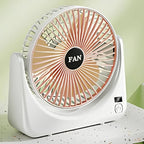Circular Rechargeable Desktop Fan | Model QL-01 | 3 Speed Personal Cooling Fan | Quiet Air Circulator for Home, Office & Travel | Random Color