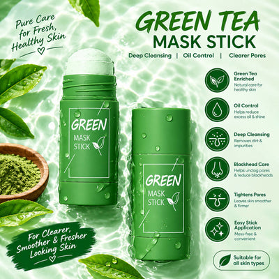 Magic Green Tea Stick Mask – Oil Control & Deep Cleansing Clay Mask for Blackheads and Pores