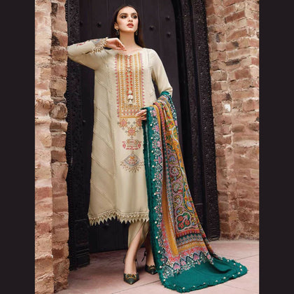 Maria B Embroidered Dhanak Dress