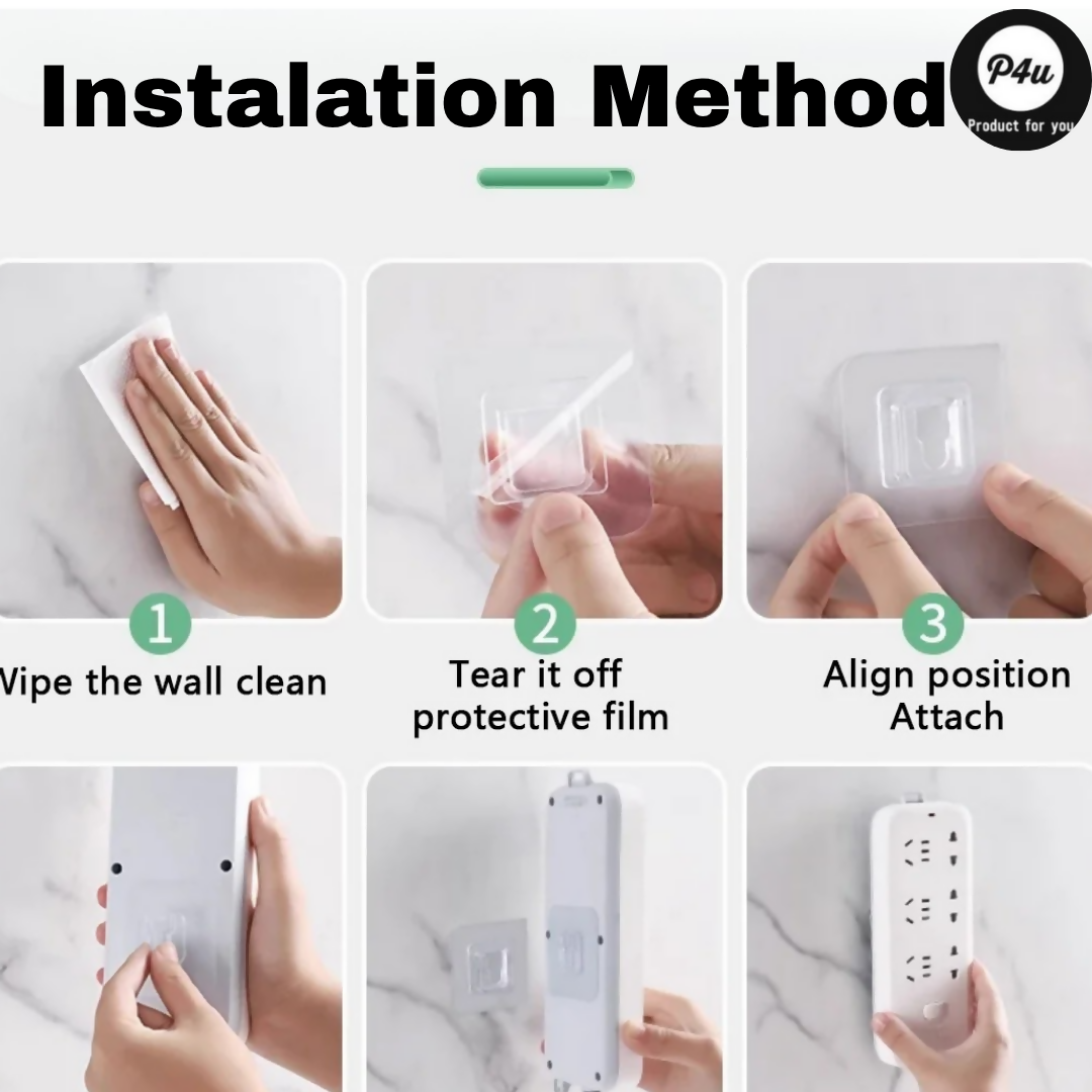 10 Pairs Heavy Duty Double-Sided Adhesive Wall Hooks Hanger