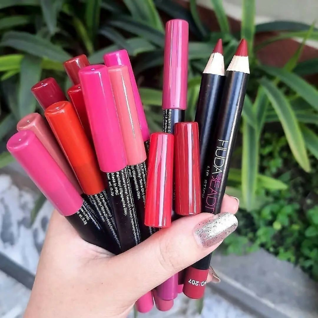 Huda Beauty Matte Color Lipstick Pencils Set Of 12 Long Lasting Waterproof Non Sticky Smooth Application For All Occasions