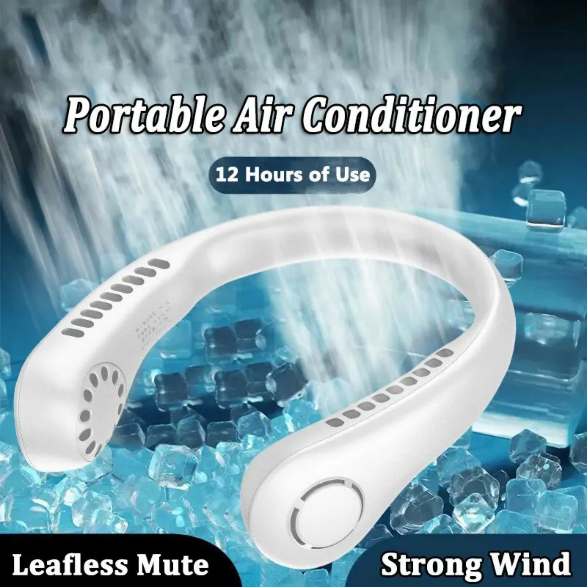 Portable Bladeless Neck Cooler – USB Rechargeable 360° Neck Fan | Hands-Free Personal Cooling
