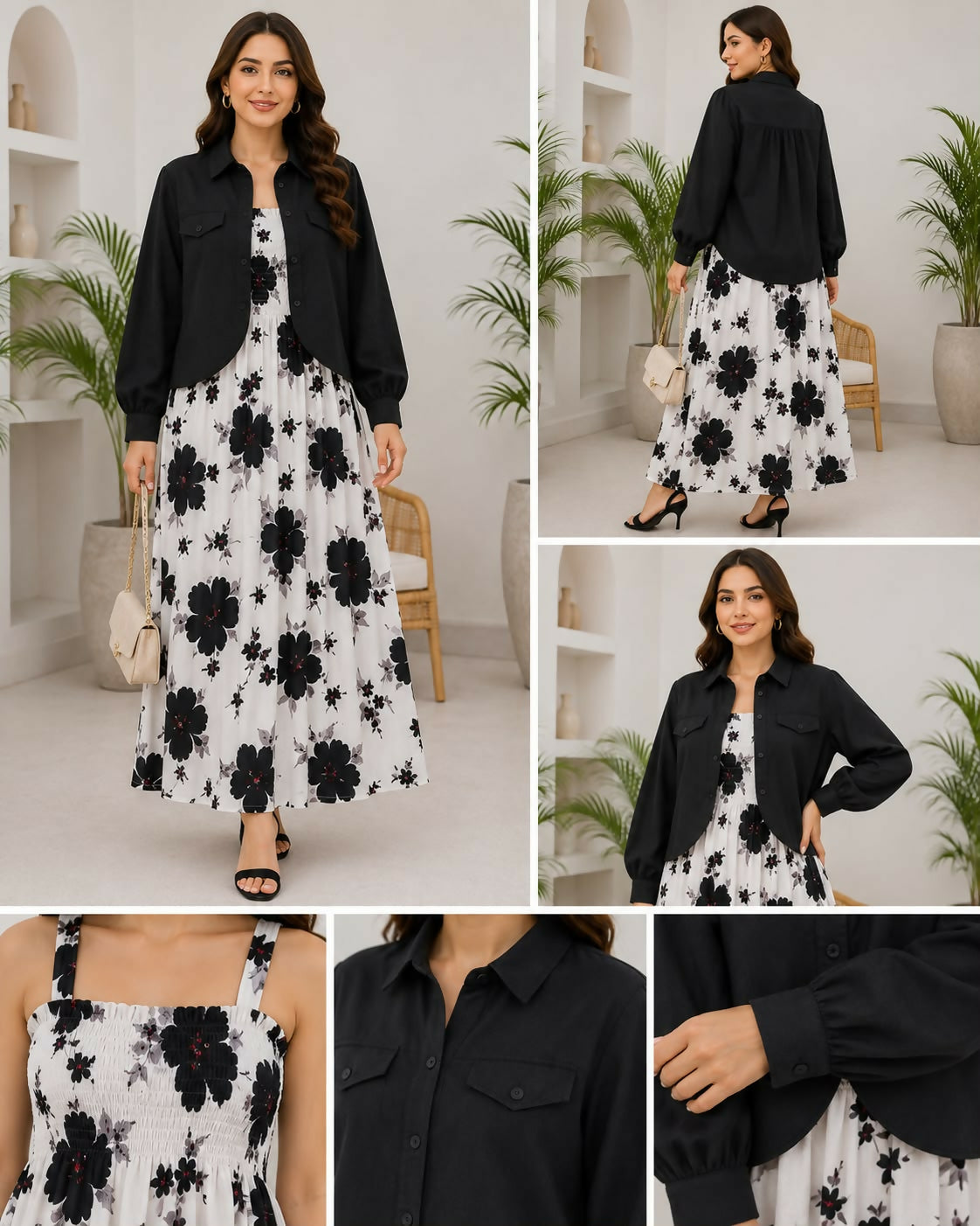 Flower printed koti Maxi Turkish style Smokey Maxi