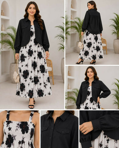 Flower printed koti Maxi Turkish style Smokey Maxi