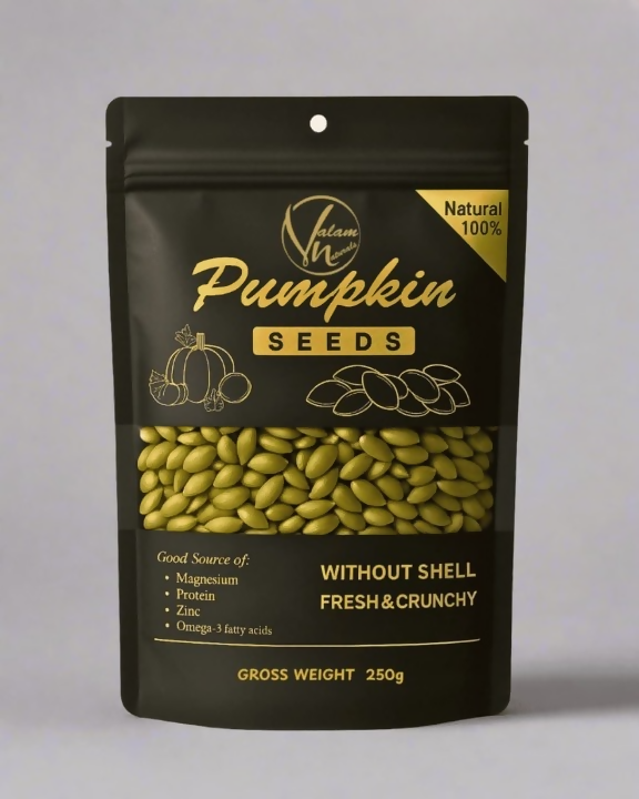 Premium 100% Natural Pumpkin Seeds Without Shell – Fresh, Crunchy, And Nutritious Snack | Rich In Protein, Magnesium, Zinc & Omega-3 Fatty Acids (250g)