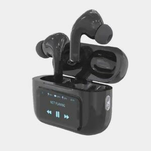 A9 Pro Earbuds With Anc Technology Sleek Matte Black Design Led Indicator Built In Screen And Clear Sound Quality – Black