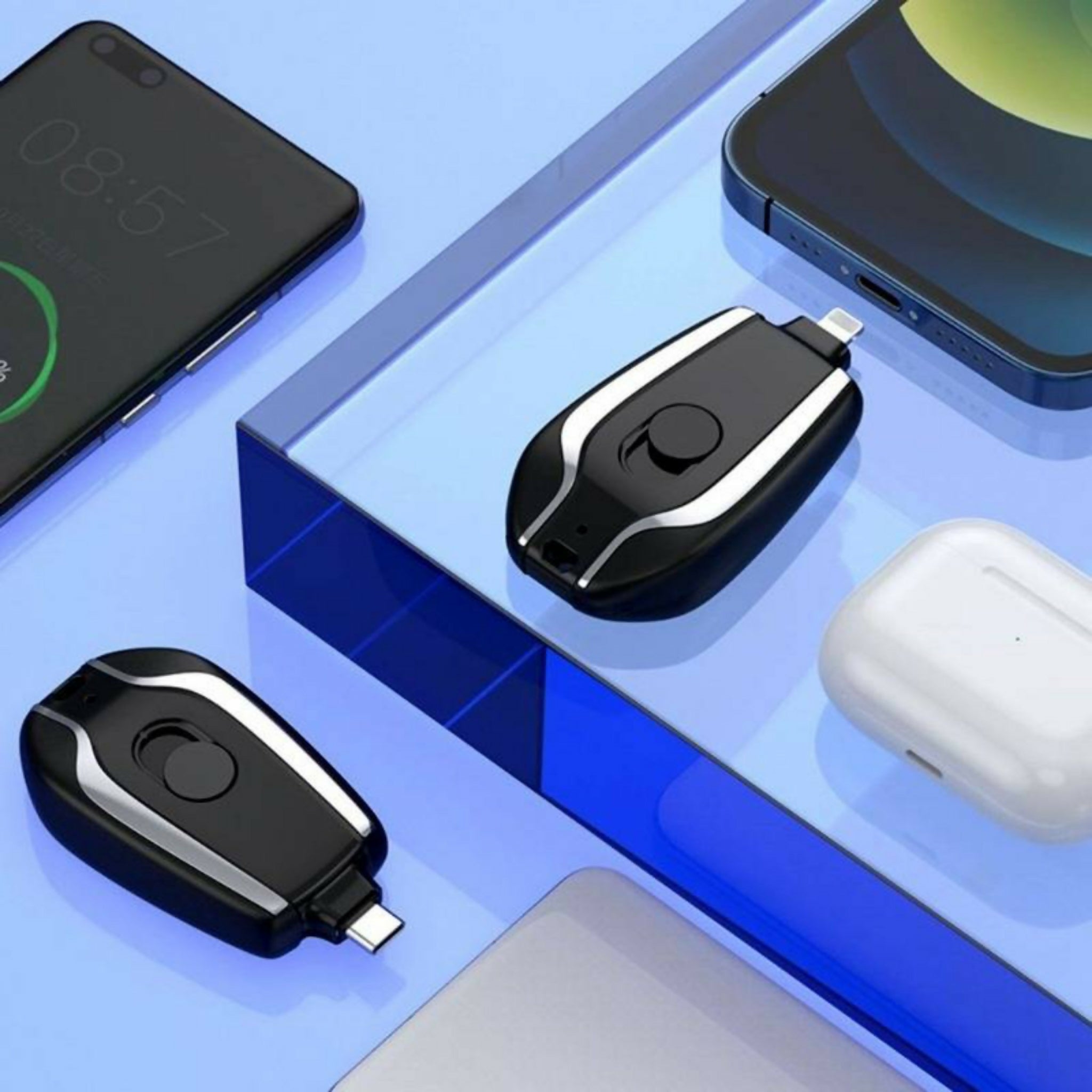 New Power Pod Portable Emergency Keychain Power Bank – Fast Plug & Play Mini Backup Battery for iPhone