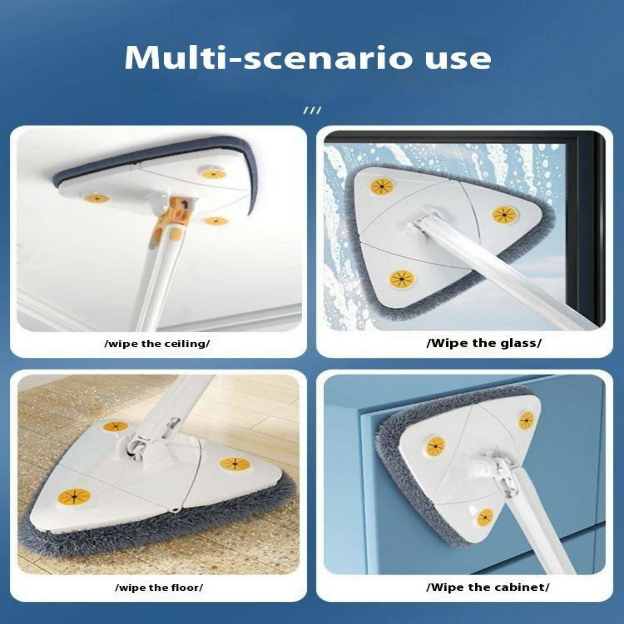 Royal’s Triangle Microfiber Mop – Self-Wringing Floor Dust Mop