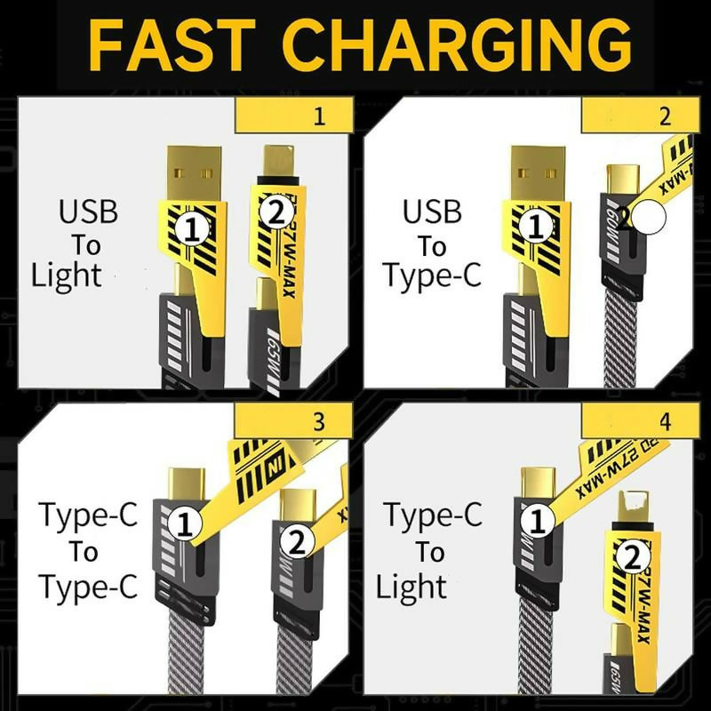 4-in-1 Multi USB Charging Cable – For IPhone and Type C