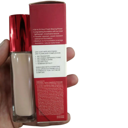 24H Long-Lasting Matte Foundation, Lightweight SPF 25, for Women