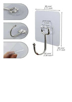 Transparent Self-Adhesive Wall Hooks Sticker – Strong Hold, No Drill, Damage-Free Hanging – Pack of 10