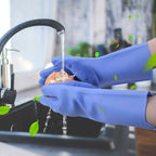 Silicone Dishwashing & Cleaning Pair Gloves – Reusable Heat Resistant Scrubber Gloves for Kitchen, Bathroom & Household Cleaning | Random Color