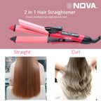Nova 2‑in‑1 Hair Straightener & Curler | Model NHC‑2009 | Professional Styling Tool
