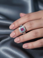 Sparkling Zircon Rings For Women | Stylish Crystal Design Fashion Jewelry For Daily And Party Wear PXJ-133 (Black)