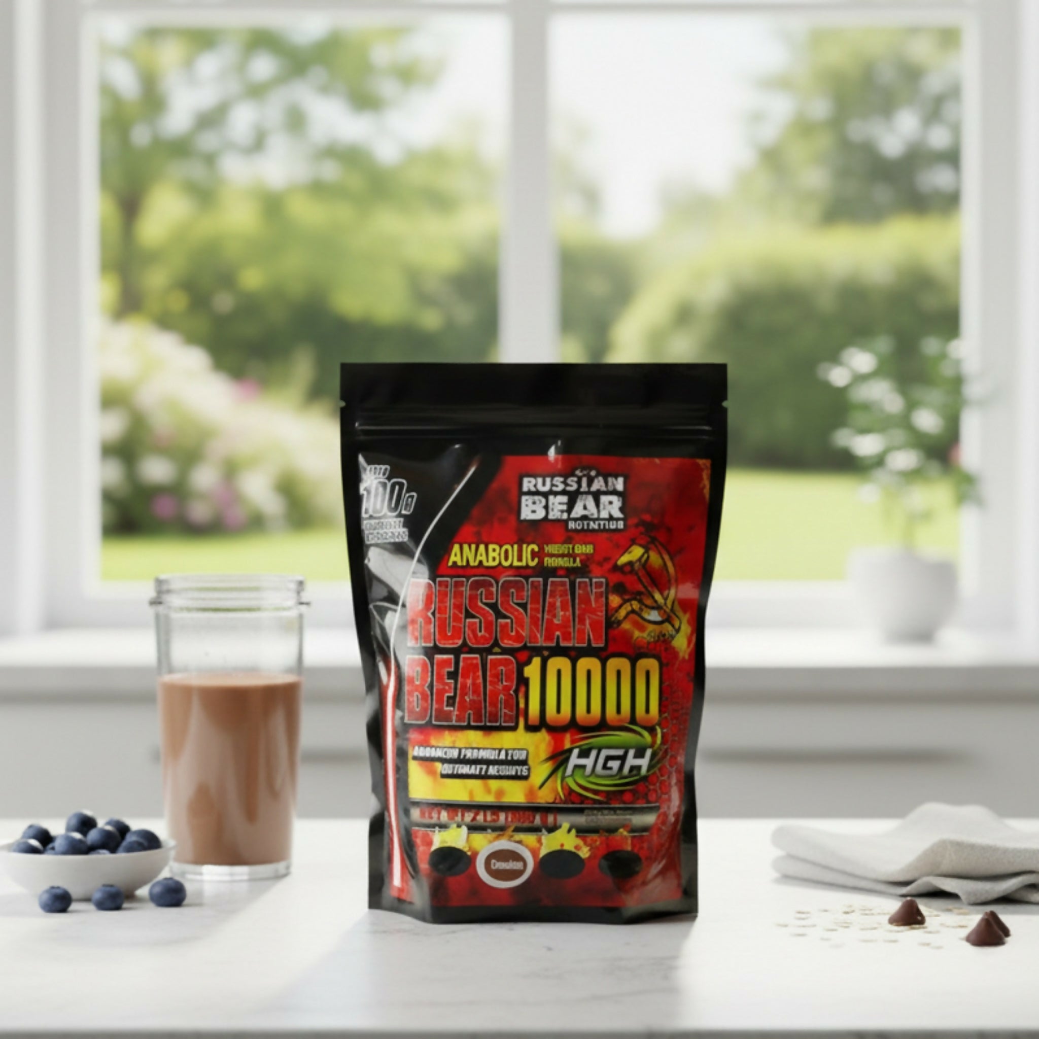 Russian Bear 10000 Chocolate Mass Gainer – 2lbs High-Calorie Weight Gain Formula