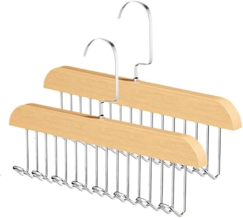 8 Hooks Multi-function Wooden Caps, Belts, Tie Hanger – Strong No Trace Storage Rack(Random Colour)