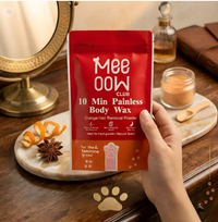 Meeoow Club 10 Min Painless Body Wax – Orange Hair Removal Powder for Smooth Skin - 100g