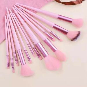 13 Pieces Soft Fluffy Makeup Brush Set – Cosmetics Brush Set – Makeup Brush Kit – Blush and Powder Brushes – Makeup Brushes for Foundation – Pink Color – Without Box