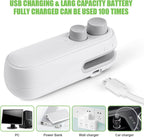 Pc Mini Heat Sealing Machine 2-In-1 Cutter & Sealer With USB Cable – Compact USB Rechargeable Food Bag Sealer For Snacks And Storage (Random Color)
