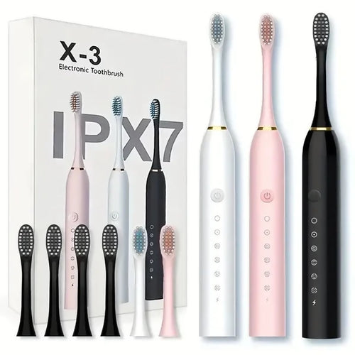 X3 Sonic Electric Toothbrush Rechargeable | USB Fast Charging Toothbrush with 5 Modes Deep Cleaning Whitening & Gum Care