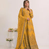 Dress Set, Elegant Gold Embroidered 3-Piece Chiffon, for Women