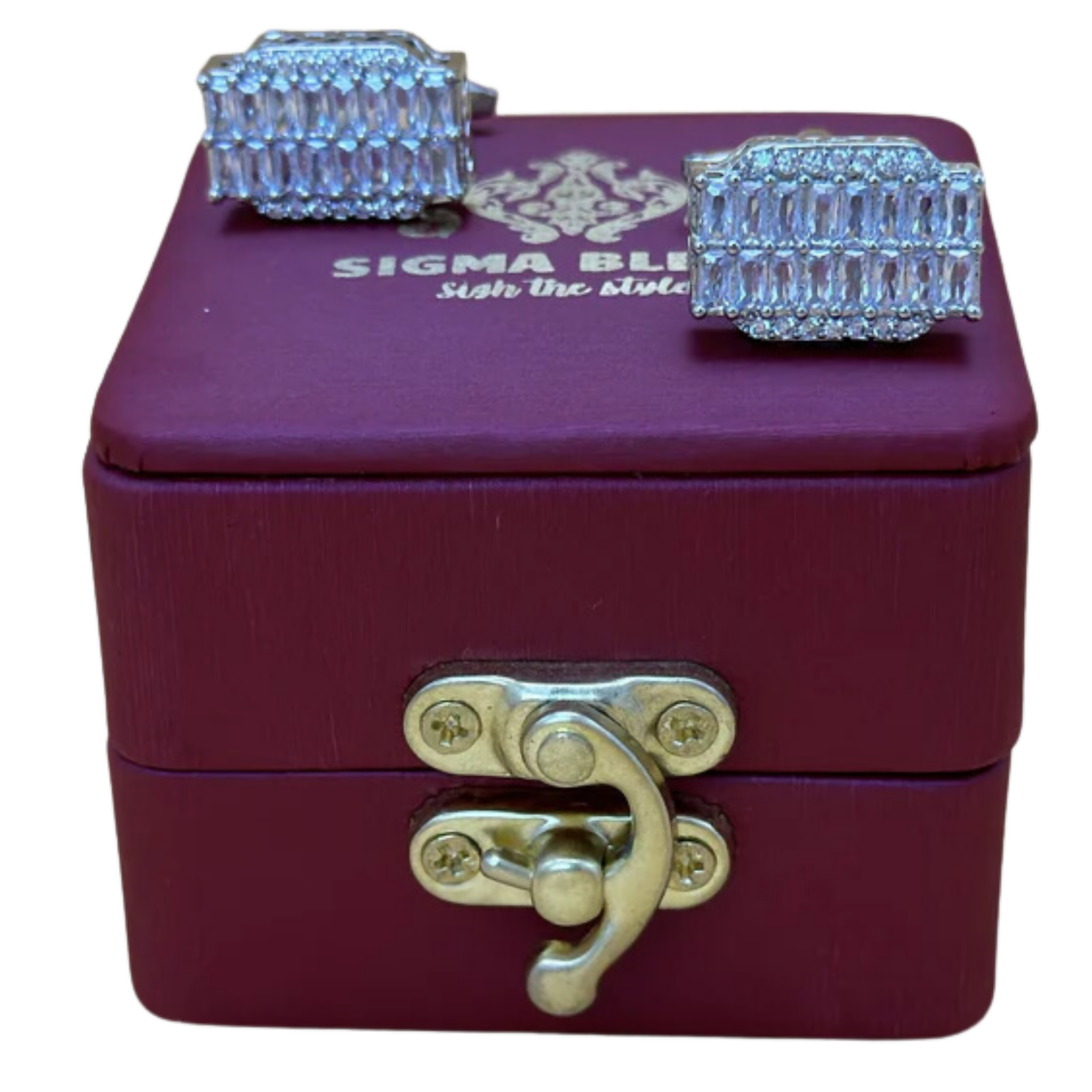 Cufflinks Stud Button, Silver Gem & Premium Quality Fashion Accessories