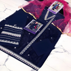 Suit, Elegant Party Wear Net & Malai Outfit, for Kids'