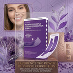 Purple Color-Correcting Teeth Whitening Strips – Peroxide-Free Stain Removal & Instant Smile Brightening Set