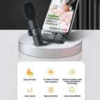 K9 Multi-Interface Wireless Collar Microphone Type-C & Lightning Omnidirectional Lavalier Mic Kit for Android, iPhone, and Content Creation