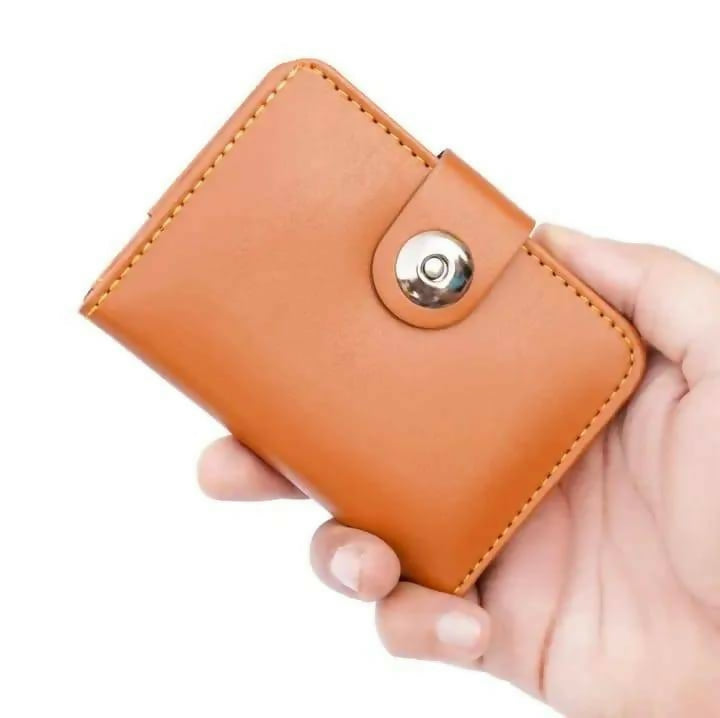 Boy’s Leather Wallet Black Mustard Brown Snap Closure Compact Bifold Wallet for Kids & Teens (Color Black)