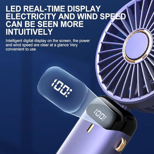 Fan, LED Digital Display Rechargeable with USB Cable
