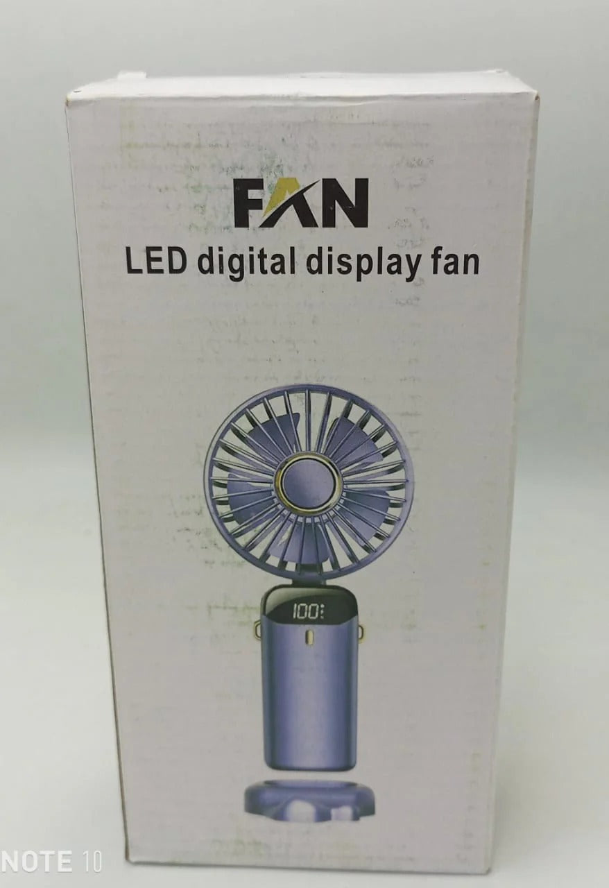 Fan, LED Digital Display Rechargeable with USB Cable