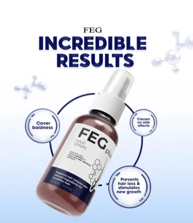 FEG PLUS Hair &amp; Beard Growth Serum Spray 50ml | 22% Seaweed Extract, Rosemary, Redensyl, Anagain &amp; 5% Minoxidil | Anti Hair Loss, Regrowth Treatment
